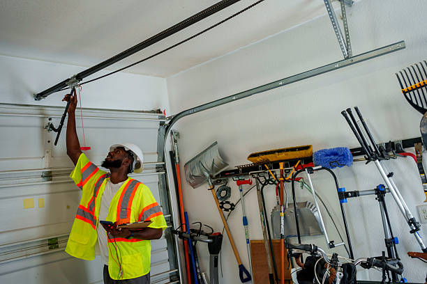 Professional Garage Door Panel Replacement technician working in Roman Forest, TX